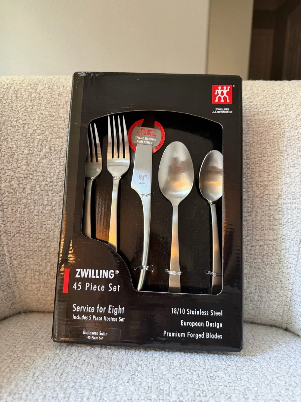 ZWILLING Bellaserra Satin 45pc 18/10 Stainless Flatware Set, Service for 8